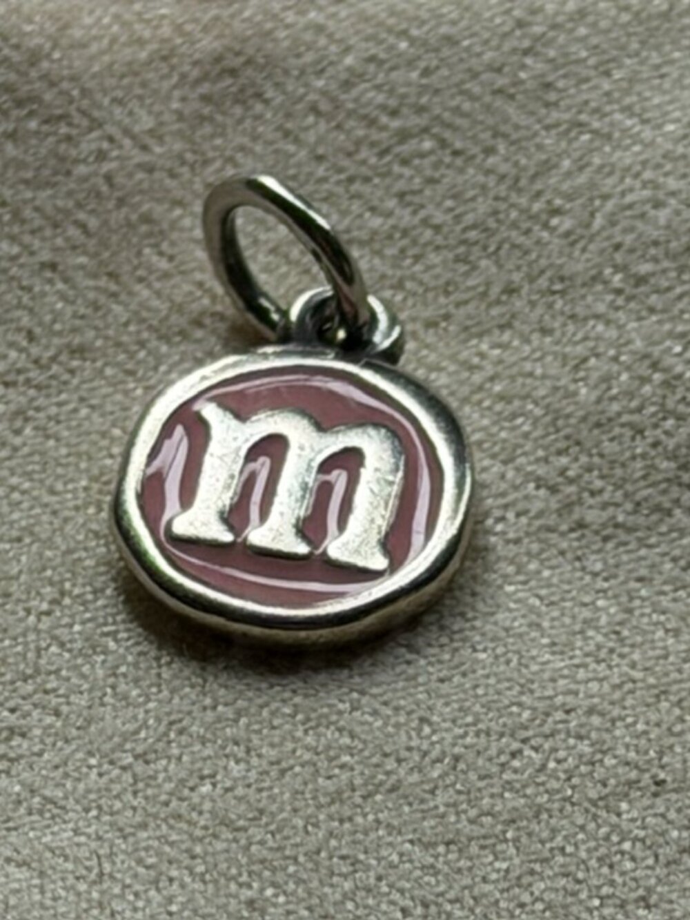 James Avery Enamel Initial Disc Charm "m"